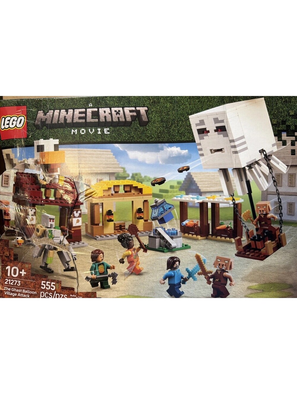 Lego 21273 Minecraft The Ghast Balloon Village Attack 555 pcs Set Damaged Box